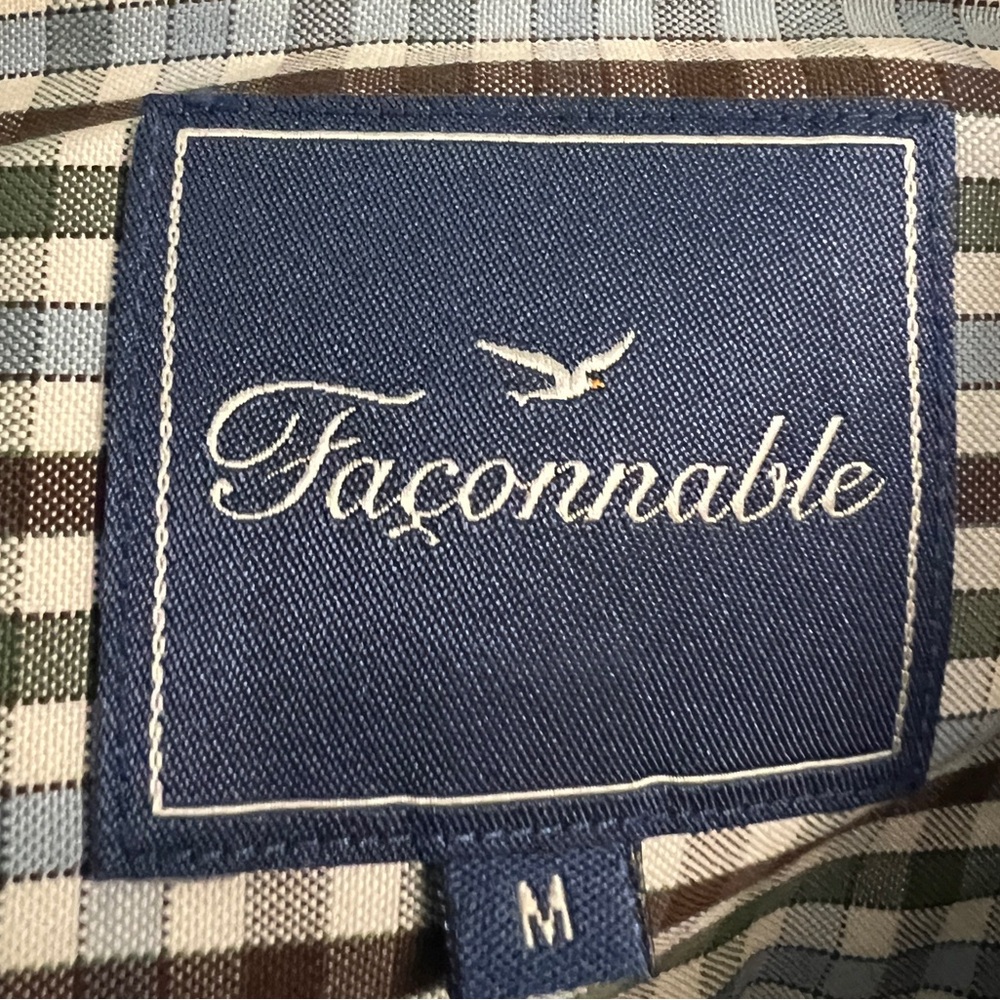 Vintage Men’s Façonnable plaid button-down shirt with chest pocket and loop